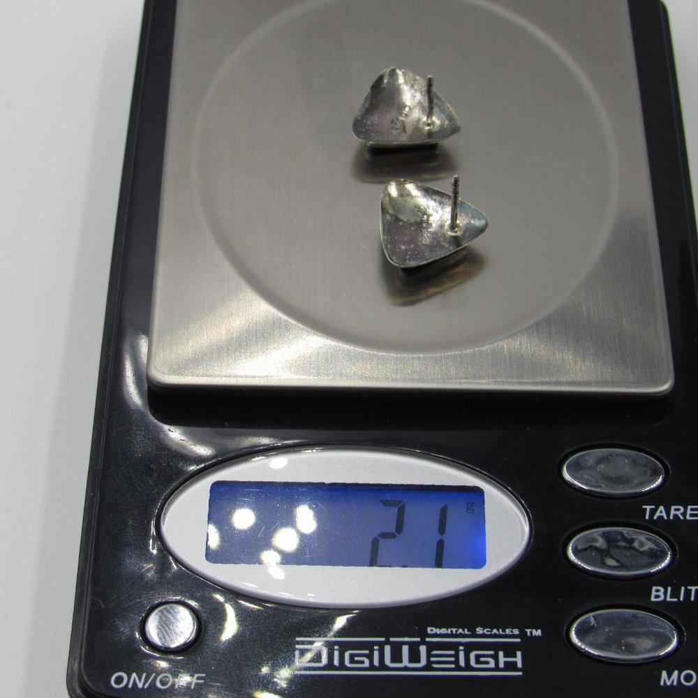 Sterling Silver Black Triangle Stud Earrings - image 5